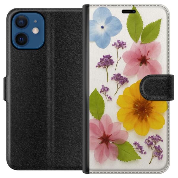 Apple iPhone 12  Plånboksfodral Pressade blommor