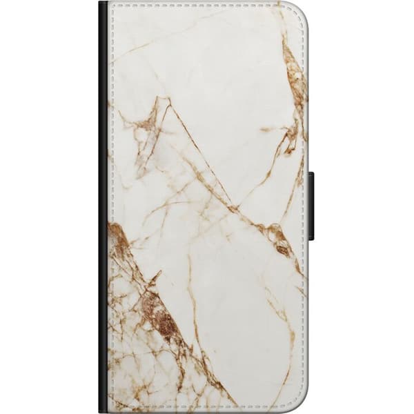 Huawei P40 lite E Lommeboketui Hvit marmor
