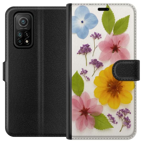 Xiaomi Mi 10T Pro 5G Tegnebogsetui Pressede blomster