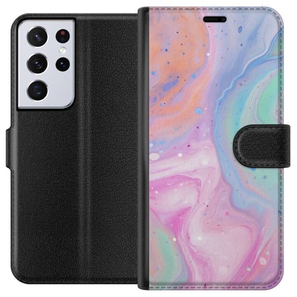 Samsung Galaxy S21 Ultra 5G Plånboksfodral Pastellmarmor