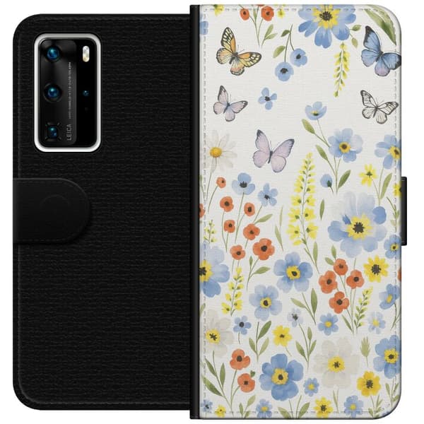 Huawei P40 Pro Lommeboketui Sommerblomster