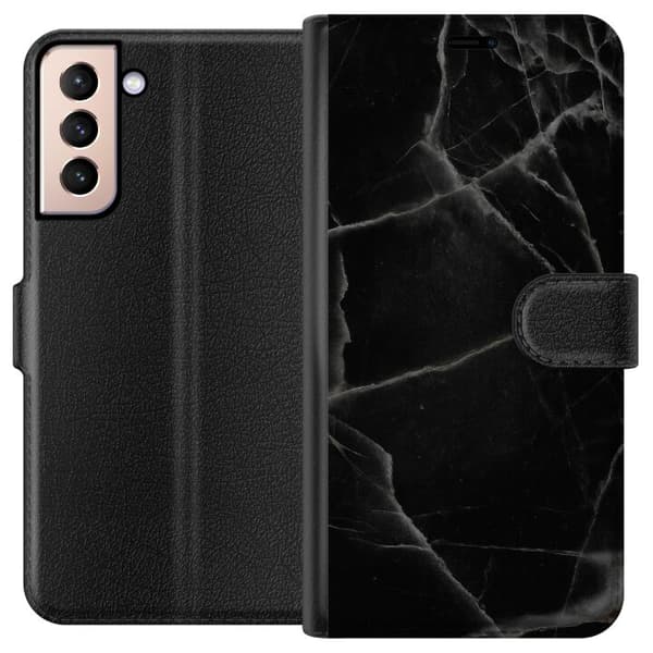 Samsung Galaxy S21 Plånboksfodral Svart marmor