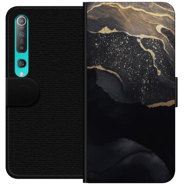 Xiaomi Mi 10 5G Lommeboketui Svart gull abstrakt
