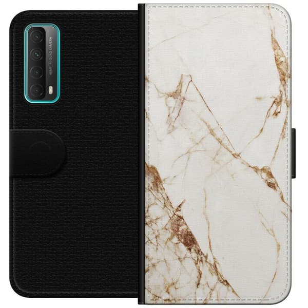 Huawei P smart 2021 Lommeboketui Hvit marmor