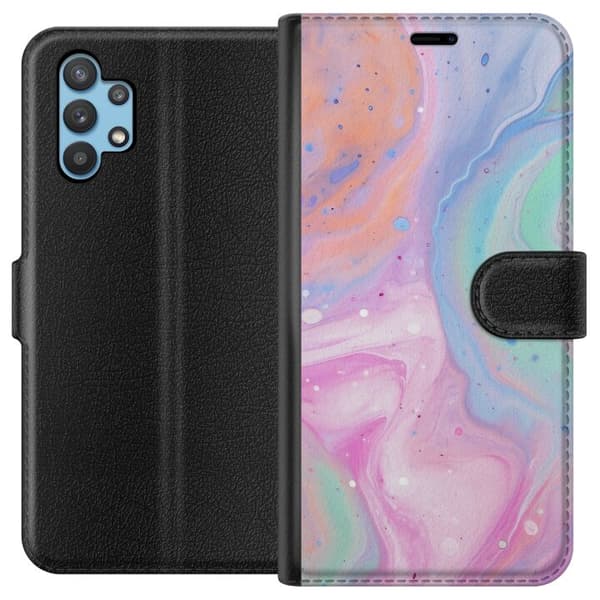 Samsung Galaxy A32 5G Lompakkokotelo Pastellimarmori
