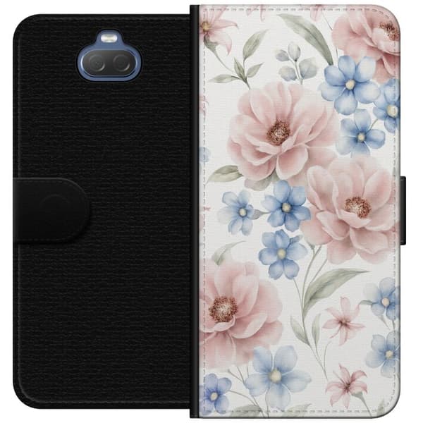 Sony Xperia 10 Lommeboketui Romantiske blomster