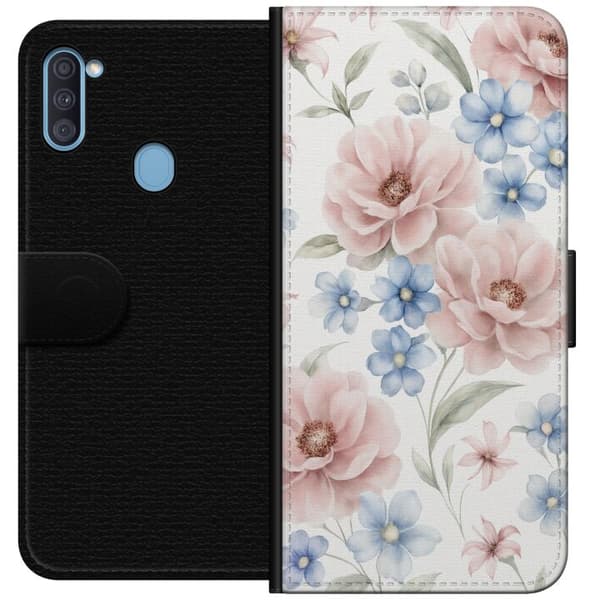 Samsung Galaxy A11 Lommeboketui Romantiske blomster