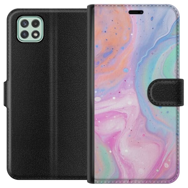 Samsung Galaxy A22 5G Lompakkokotelo Pastellimarmori