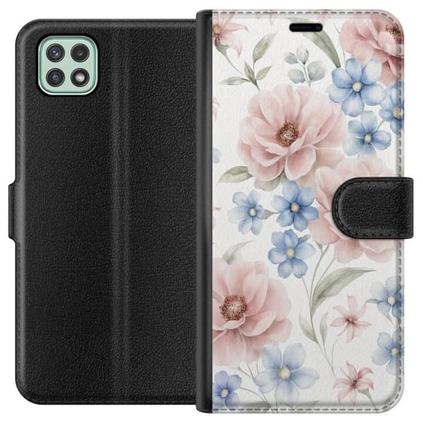 Samsung Galaxy A22 5G Lommeboketui Romantiske blomster