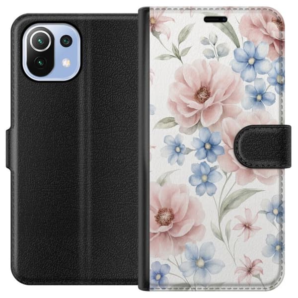 Xiaomi Mi 11 Lite Tegnebogsetui Romantiske blomster