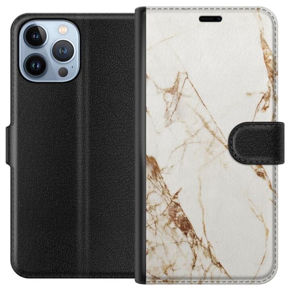 Apple iPhone 13 Pro Max Tegnebogsetui Hvid marmor