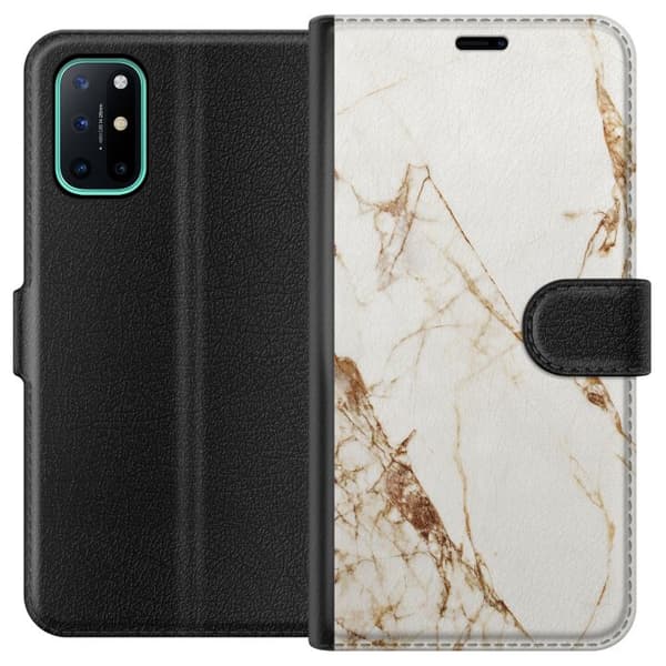 OnePlus 8T Tegnebogsetui Hvid marmor