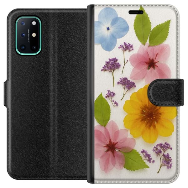 OnePlus 8T Tegnebogsetui Pressede blomster