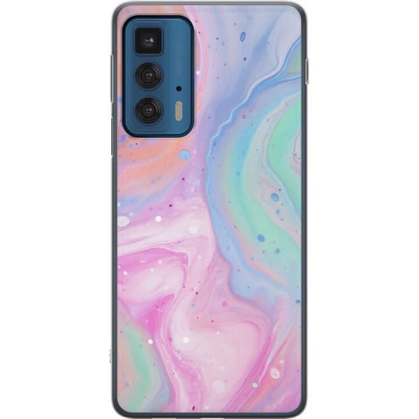 Motorola Edge 20 Pro Gennemsigtig cover Pastelmarmor