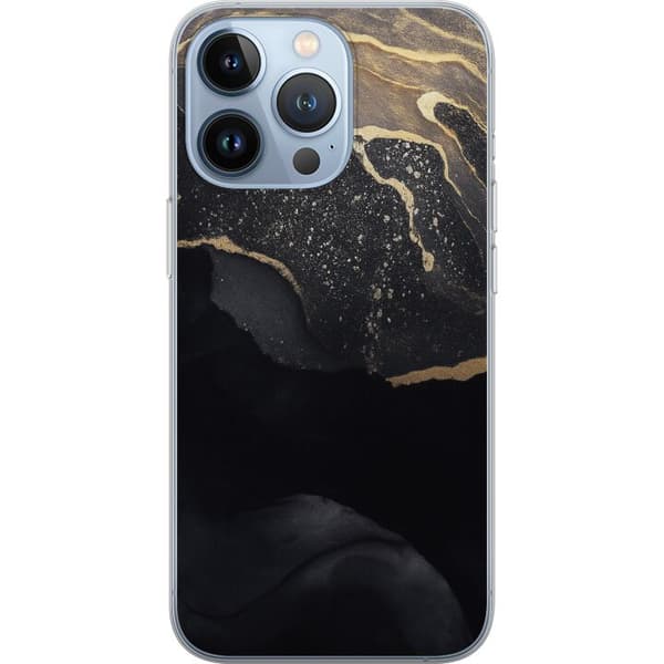 Apple iPhone 13 Pro Gennemsigtig cover Sort guld abstrakt