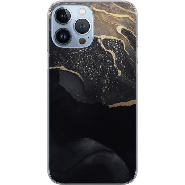 Apple iPhone 13 Pro Max Gennemsigtig cover Sort guld abstrakt