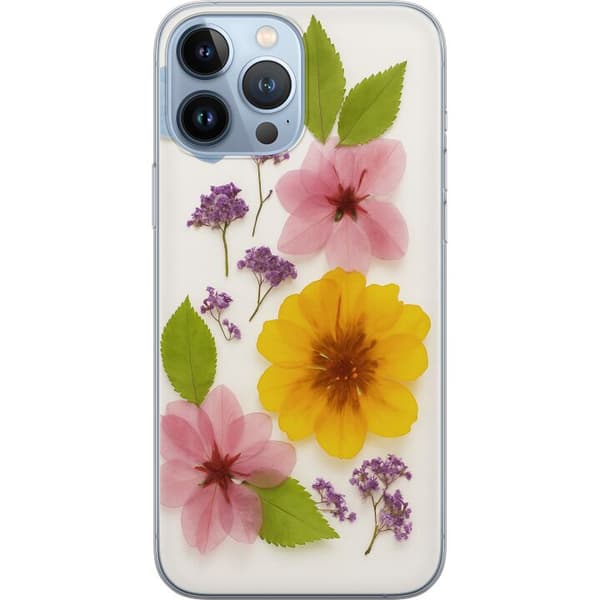 Apple iPhone 13 Pro Max Gennemsigtig cover Pressede blomster