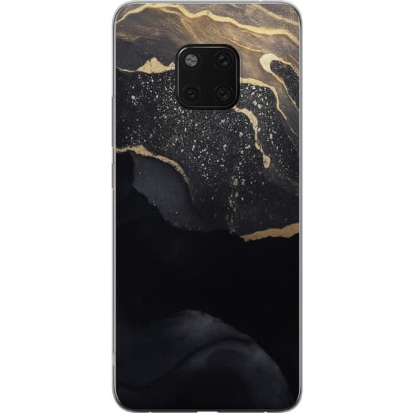 Huawei Mate 20 Pro Läpinäkyvä kuori Musta kulta abstrakti