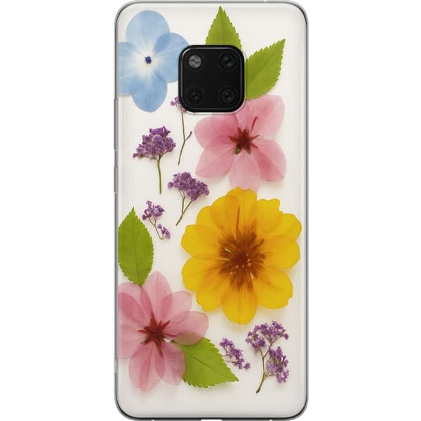 Huawei Mate 20 Pro Gennemsigtig cover Pressede blomster
