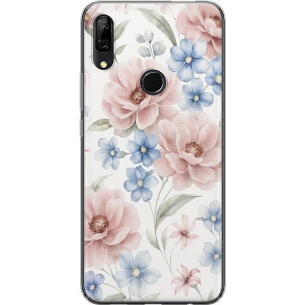 Huawei P Smart Z Läpinäkyvä kuori Romanttiset kukat
