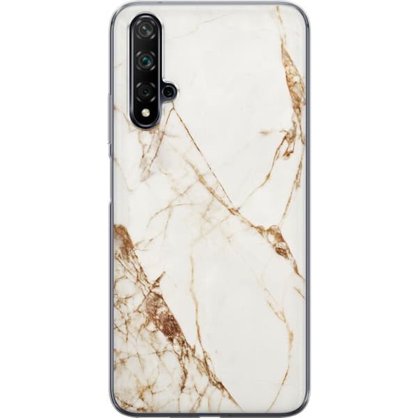 Huawei nova 5T Gennemsigtig cover Hvid marmor