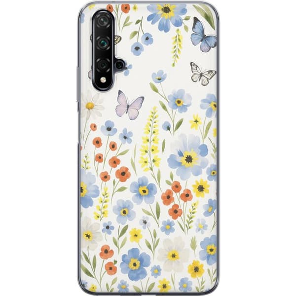 Huawei nova 5T Läpinäkyvä kuori Kesäkukat
