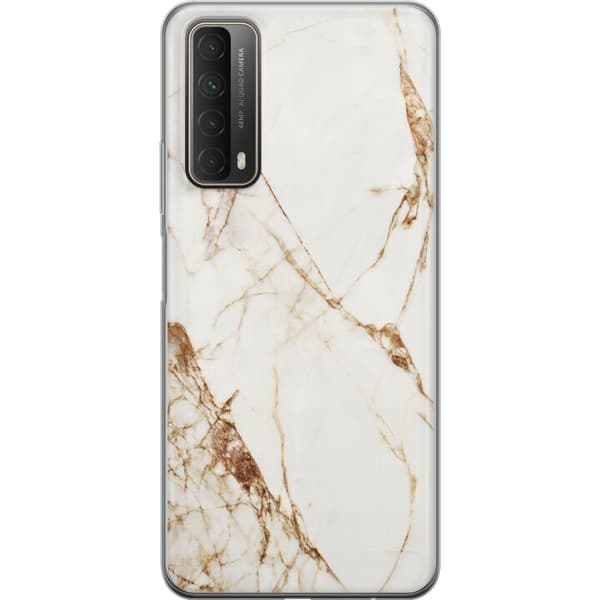 Huawei P smart 2021 Läpinäkyvä kuori Valkoinen marmori