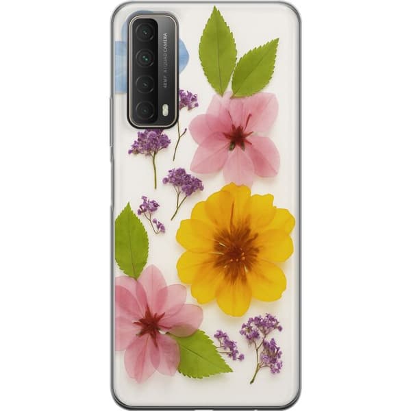 Huawei P smart 2021 Läpinäkyvä kuori Painetut kukat
