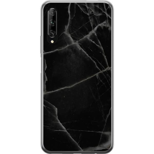 Huawei P smart Pro 2019 Läpinäkyvä kuori Musta marmori