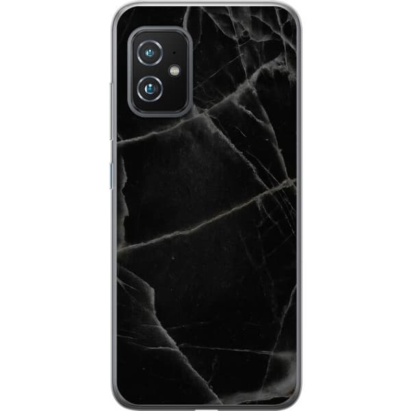 Asus Zenfone 8 Läpinäkyvä kuori Musta marmori