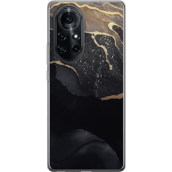 Huawei nova 8 Pro Gennemsigtig cover Sort guld abstrakt