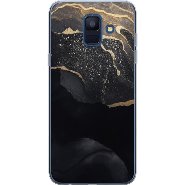 Samsung Galaxy A6 (2018) Gjennomsiktig deksel Svart gull abstrakt