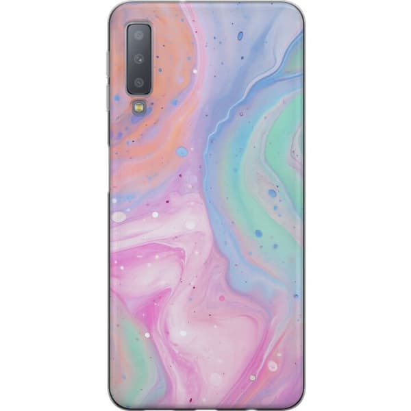 Samsung Galaxy A7 (2018) Gennemsigtig cover Pastelmarmor