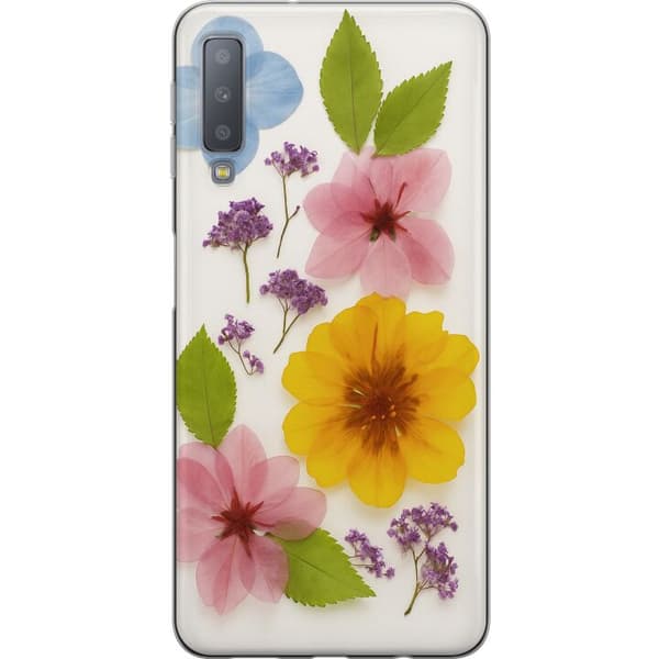 Samsung Galaxy A7 (2018) Gennemsigtig cover Pressede blomster