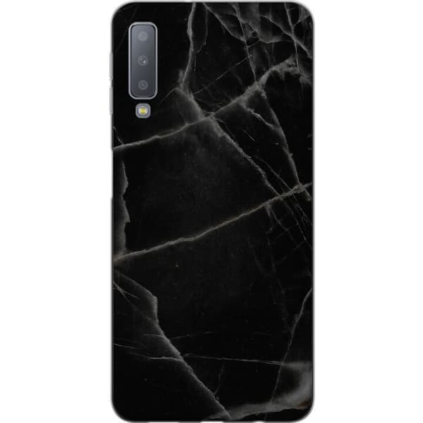 Samsung Galaxy A7 (2018) Gennemsigtig cover Sort marmor