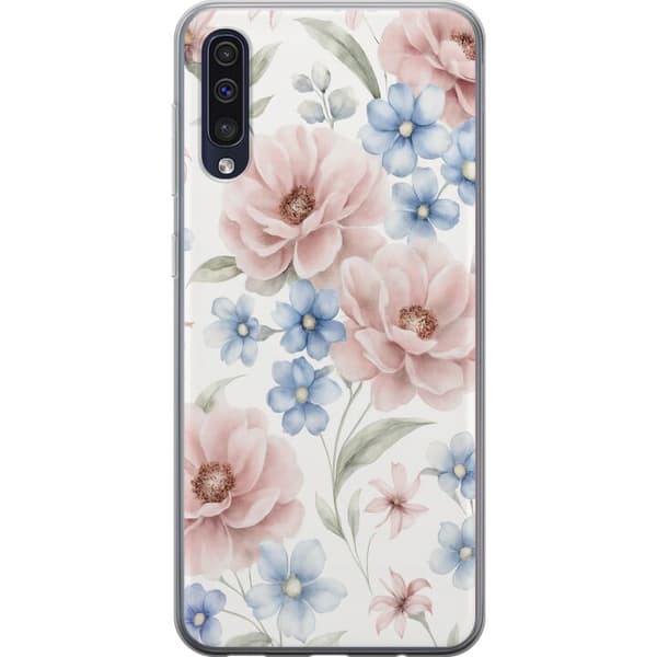 Samsung Galaxy A50 Gjennomsiktig deksel Romantiske blomster