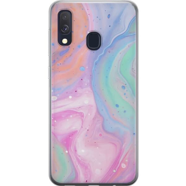 Samsung Galaxy A40 Gennemsigtig cover Pastelmarmor
