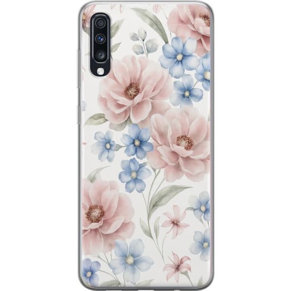 Samsung Galaxy A70 Gjennomsiktig deksel Romantiske blomster