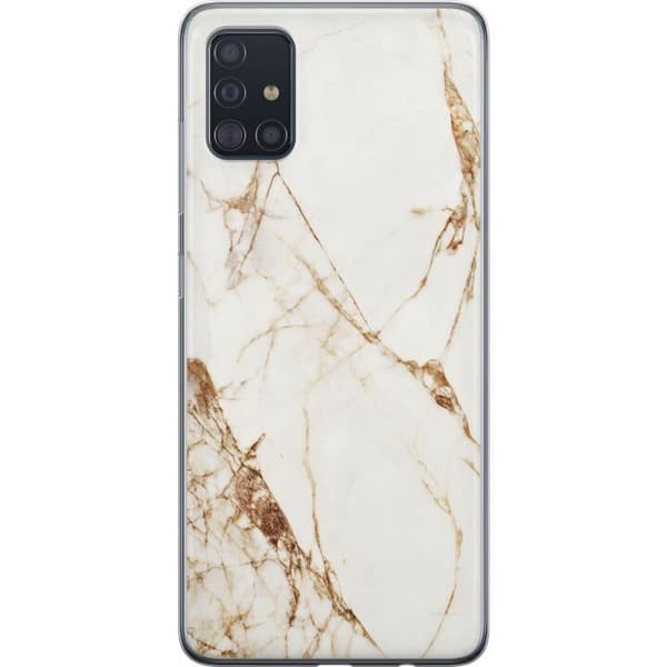 Samsung Galaxy A51 Läpinäkyvä kuori Valkoinen marmori