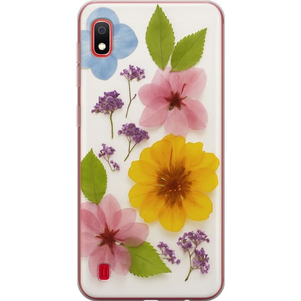 Samsung Galaxy A10 Gjennomsiktig deksel Pressede blomster