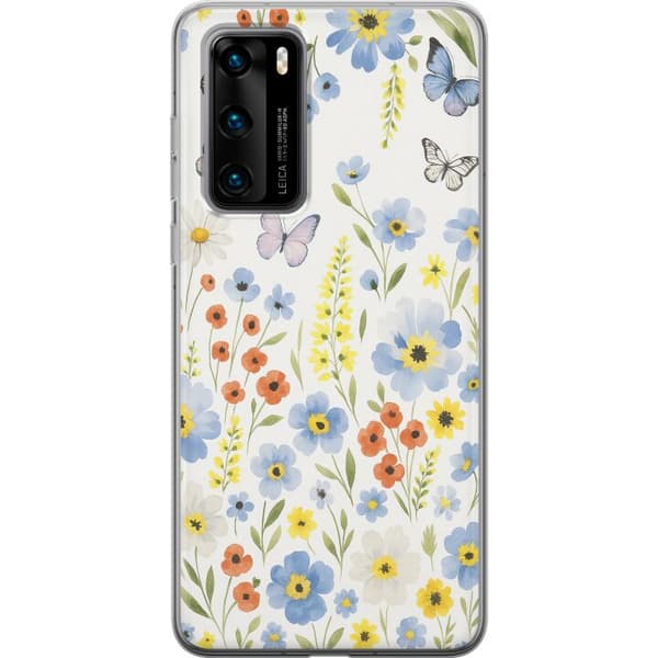 Huawei P40 Gennemsigtig cover Sommerblomster