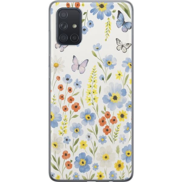 Samsung Galaxy A71 Gennemsigtig cover Sommerblomster