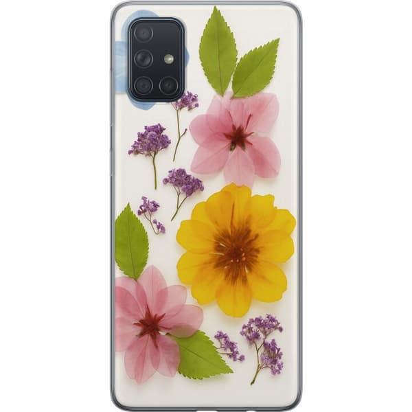Samsung Galaxy A71 Läpinäkyvä kuori Painetut kukat