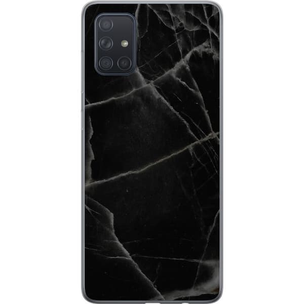 Samsung Galaxy A71 Genomskinligt Skal Svart marmor