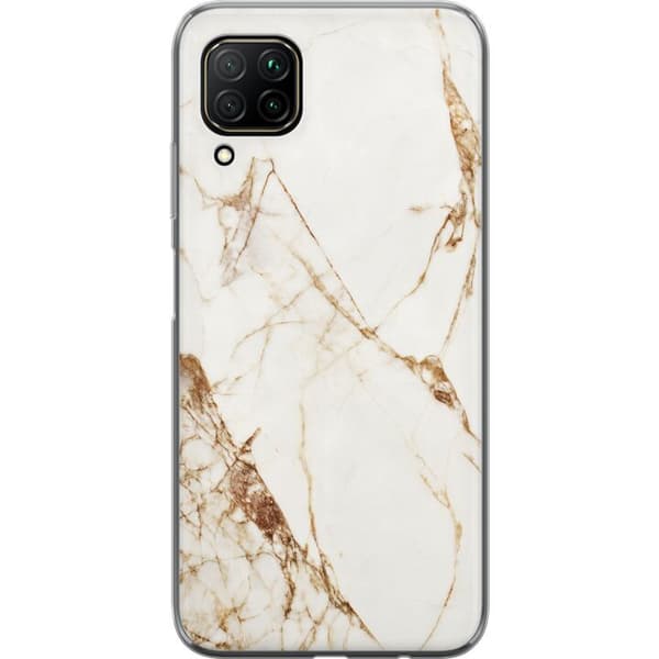 Huawei P40 lite Genomskinligt Skal Vit marmor