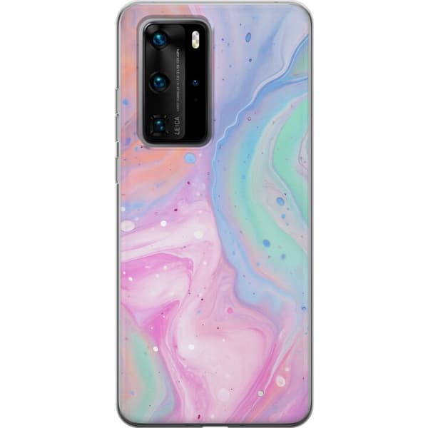 Huawei P40 Pro Gennemsigtig cover Pastelmarmor