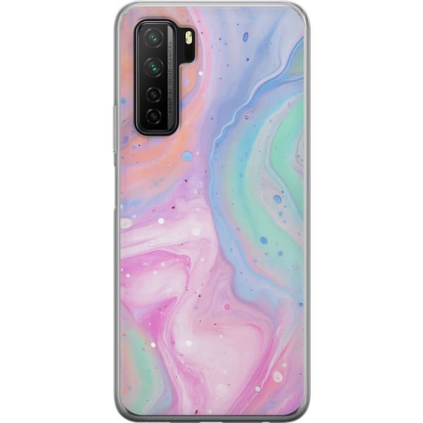 Huawei P40 lite 5G Läpinäkyvä kuori Pastellimarmori