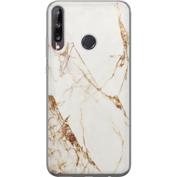 Huawei P40 lite E Genomskinligt Skal Vit marmor