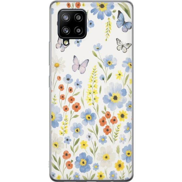 Samsung Galaxy A42 5G Gjennomsiktig deksel Sommerblomster