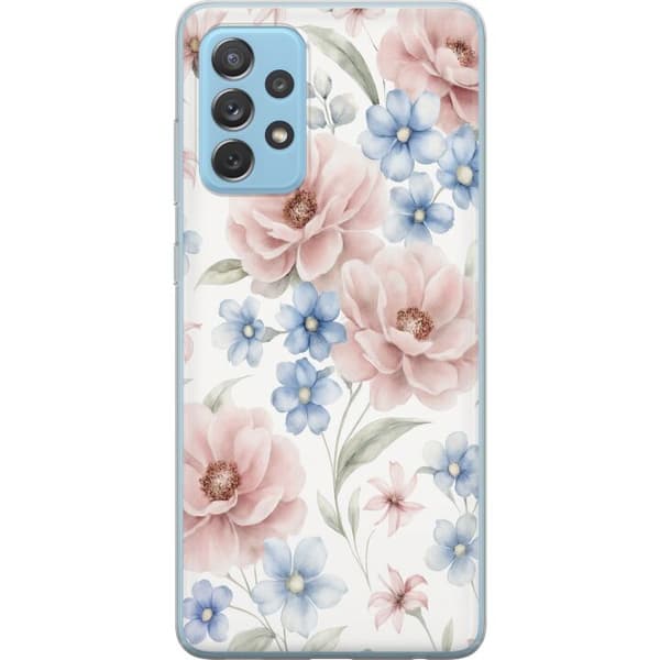 Samsung Galaxy A52 5G Gennemsigtig cover Romantiske blomster